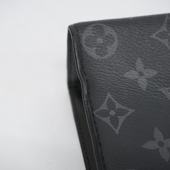 Louis Vuitton Clutch Bag Monogram Eclipse Pochette Voyage MM M61692 Grey Blac... - Picture 9 of 12